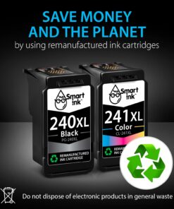Smart Ink Remanufactured Ink Cartridge Replacement for Canon 240 240XL 241 241XL to use with Pixma MG3620 MG3520 MX472 TS5120 MX452 MX432 MX532 MG3220 Printer (Black & Color XL Combo Pack) 11 71tFHqLQHnL