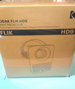 KODAK FLIK HD9 Smart Projector | Mini Black Portable Indoor & Outdoor Movie with Android TV Streaming Apps, Wi-Fi and Bluetooth, Built-In Speakers & Voice Remote | FHD 1080p for Screens Up to 120” 49 71tFhS3D6kL 3