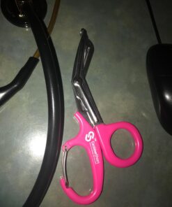 Trauma Shears with Carabiner - Stainless Steel Bandage Scissors for Surgical, EMT, EMS, Medical, Nursing, and Veterinary Use, First Aid Supplies and Accessories, 7.5-inch, Pink 1 Count (Pack of 1) 38 71tG ex26L