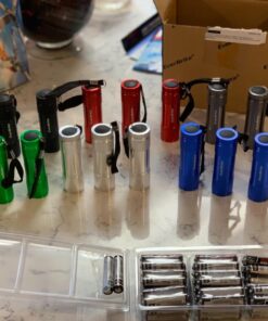 EverBrite 18-Pack Mini LED Flashlight Set - Portable Flashlights Ideal for Hurricane Supplies Camping, Night Reading, Cycling, BBQ, Party, Backpacking - Includes Lanyard & 54 x AAA Batteries 46 71tIf7IVfAL