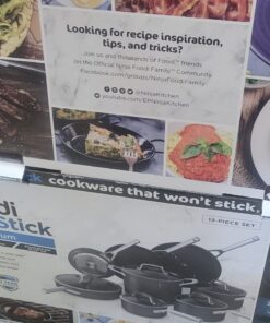 Ninja C39600 Foodi NeverStick Premium Hard-Anodized 13-Piece Cookware Set, Guaranteed to Never Stick, Nonstick, Durable, Oven Safe to 500°F, Grey 79 71tJ48fldLL