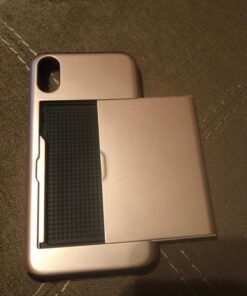 SAMONPOW iPhone X Case, iPhone 10 Case,Hybrid iPhone X Wallet Case Card Holder Shell Heavy Duty Protection Shockproof Anti Scratch Soft Rubber Bumper Cover Case for iPhone X 5.8 inch Rose Gold 28 71tJ5buxBL