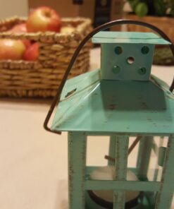 Kate Aspen, Distressed Metal Vintage Decorative Mini Lantern, Centerpiece, Party Favor, 2.5 x 2.5 x 6.5, Blue Small 49 71tJGTHW1L