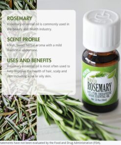 Healing Solutions 10ml Oils - Rosemary Essential Oil - 0.33 Fluid Ounces 0.33 Fl Oz (Pack of 1) 18 71tKDNp55FL
