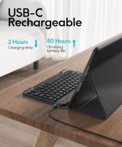 CHESONA Keyboard Case for iPad 9th Generation 2021 10.2 Inch, Detachable Wireless with Pencil Holder Stand Folio Keyboard Cover for New iPad 9th Gen/8th Gen/7th Gen 10.2", Black 9th/8th/7th -Black 32 71tL1F8PKNL