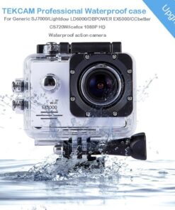 TEKCAM Action Camera Waterproof Case Underwater Protective Housing Case Compatible with AKASO EK7000 V50 Elite/REMALI CaptureCam/Apexcam/Vemont/SJCAM/HLS/Jadfezy/Xilecam/WOLFANG GA300 Action Camera 18 71tLGnYMxBL