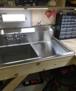 GRIDMANN Stainless Steel 1 Compartment Utility Sink with Right Drainboard, NSF Certified Commercial Kitchen Sink, 18" x 18" x 12" Bowl 30 71tLKDkRmIL