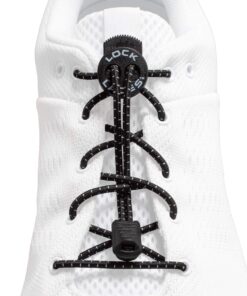 Lock Laces - Elastic No Tie Shoe Laces (Pack of 3) One Size Fits All, for Kids and Adults, Elastic No Tie Shoe Laces Black-white-gray 13 71tLTPmSBcL