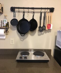 CUSIMAX 1800W Double Hot Plate, Stainless Steel Silver Countertop Burner Portable Electric Double Burners Electric Cast Iron Hot Plates Cooktop, Easy to Clean, Upgraded Version C180N Double Burner 25 71tM717ZVL