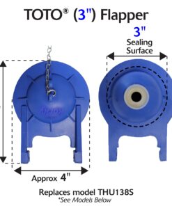 Korky 2022BP TOTO Toilet Repairs-Large 3-Inch Flapper-Easy to Install-Made in USA, Blue, 1 Count (Pack of 1) 1 Count (Pack of 1) 10 71tM7JIDLJL