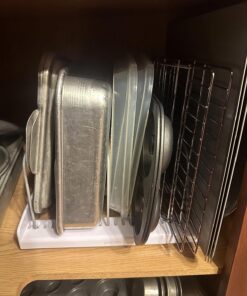 YouCopia StoreMore Adjustable Bakeware Rack, Cookie Sheet Baking Pan and Tray Organizer for Kitchen Cabinet and Pantry Storage, Standard, White 24 71tMIJ23uL