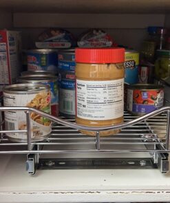 LYNK PROFESSIONAL® Pull Out Cabinet Organizer, 11"W x 21"D - Slide Out Drawers for Kitchen Cabinets - Sliding Pantry Shelves - Roll Out Shelf Storage for Pots, Pans - Lifetime Limited Warranty, Chrome 11" W x 21" D 11x21 Chrome 40 71tMWeveIwL