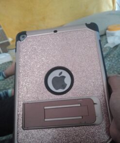 BENTOBEN Case for iPad Air 2/iPad 9.7 2017/2018/Pro 9.7, iPad 5th/6th Generation Case, Glitter 3Layer Full Body Protective Kickstand Durable Leather Shockproof Girls Women Kids Tablet Cover, Rose Gold K381-Rose Gold 49 71tMcTLu0SL