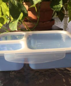 Leakproof, 3 Compartment, Bento Lunch Box, Airtight Food Storage Container (1 Pc) - Blue 72 71tN5kOC 3L