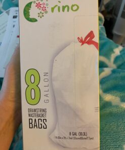 Orino Ultra Strong Garbage Bags 8 Gallon Trash Can Liners for Kitchen and Office Unscented White Drawstring Trash Bags, 60 Count 0.74 mil 22" x 24" 1 Pack 24 71tNX2quEFL