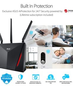 ASUS AC2900 WiFi Gaming Router (RT-AC86U) - Dual Band Gigabit Wireless Internet Router, WTFast Game Accelerator, Streaming, AiMesh Compatible, Included Lifetime Internet Security, Adaptive QoS 20 71tOi7DGfEL