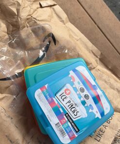 Cool Coolers By Fit & Fresh 4 Pack Slim Ice Packs, Quick Freeze Space Saving Reusable Ice Packs for Lunch Boxes or Coolers, Multi Colored Multicolor 4 PK 42 71tP35SJyL