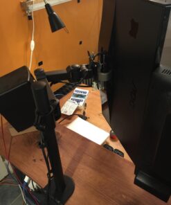 VIVO Single Monitor Arm Desk Mount, Holds Screens up to 32 inch Regular and 38 inch Ultrawide, Fully Adjustable Stand with C-Clamp and Grommet Base, VESA 75x75mm or 100x100mm, Black, STAND-V001 16" Tall 49 71tPjm7y4FL