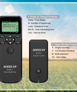 Alternative view of Wireless Shutter Intervalometer Timer Control with LCD and HDR for Nikon D750, D5300, D5600, D7200, D7500, Z6, Z7, Z9, D800, D850, Coolpix P1000