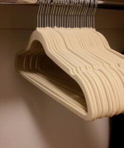 Home-it Premium Velvet Hangers 50 Pack - Ivory Suit Hangers Non-Slip - Heavy duty Clothes Hangers for Closet, Jacket, Shirt, Pants and Suit, Hook Swivel 360 - Ultra Thin 46 71tS713NlUL