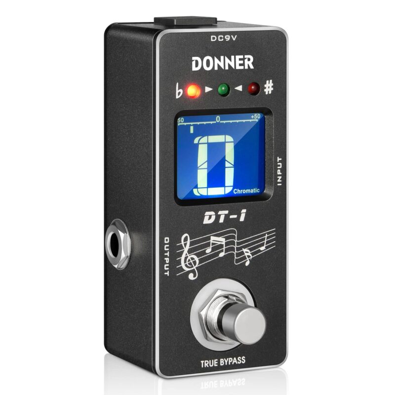 Catalog 6 Donner Tuner Pedal, Dt-1 Chromatic Guitar Tuner Pedal with Pitch Indicator for Electric Guitar and Bass True Bypass Black Tuner