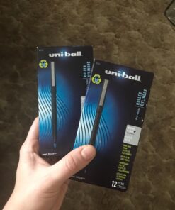 uni-ball Roller Rollerball Pens Fine Point Micro Tip, 0.5mm, Black, 12 Pack 37 71tSCLT4dSL