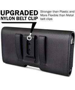 Bomea Holster for Galaxy S23, S22, S21, S20, S10, S9, S8, A01, A10e, Cell Phone Case with Belt Clip, ID Card Storage Pouch Holder Cover (Fits Samsung Phone with Otterbox Case on) Black Small 23 71tSG4nhxGL