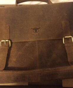 15" Buffalo Leather Vintage Rustic Leather Messenger Laptop Briefcase Satchel Bag for Men and Women 12 71tSM5W5 LL