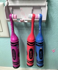 iLifeTech Hands Free Toothpaste Dispenser, Bathroom Toothbrush Holder, Automatic Toothpaste Squeezer and Holder Set (5 Brush Holder), White 27 71tT2VdTHWL