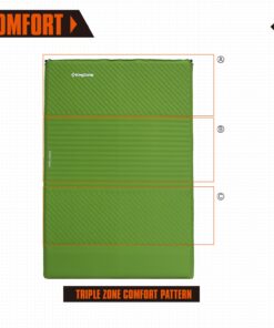 KingCamp Sleeping Pad, Double/Single Self Inflating Mat Air Mattress for Camping, Lightweight Compact Foam Pads for Outdoor Backpacking Tent Traveling Hiking, Built-in/Detached Pillows & Storage Bag Green 11 71tT9Jx 8wL