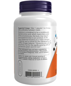 NOW Supplements, L-Glutamine 500 mg, Nitrogen Transporter*, Amino Acid, 120 Veg Capsules 120 Count (Pack of 1) 15 71tTQBJczJL
