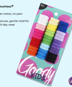 Goody Kids Ouchless Tiny Terry Ponytailers , Assorted Colors - Pain-Free Hair Accessories for Women, Girls, Babies and Teens - Perfect for Long Lasting Braids, Ponytails and More, 42 Count (Pack of 1) 19 71tToG7DMTL