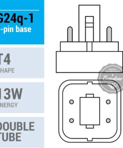 KOR (Pack of 4) 13 Watt Double Tube - G24Q-1 (4 Pin) Base - 5000K Bright White - CFL Light Bulb. 13w - 5000k (Bright White) 11 71tVKpaWgDL
