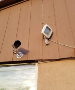 WALI Bullet Dummy Fake Surveillance Security CCTV Dome Camera Indoor Outdoor with one LED Light Warning Security Alert Sticker Decals (TC-S4), 4 Packs, Silver 55 71tW0c5ze9L