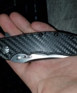 Zero Tolerance 0562CF Hinderer Slicer Folding Knife; 3.5” CPM-20CV Stonewashed and Satin Steel Blade, Carbon Fiber Front Handle, KVT Ball-Bearing Opening, Frame Lock and Reversible Pocketclip; 5.5 OZ… 3.5" 53 71tWE0U8yAL