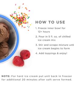ZOKU Ice Cream Maker, Compact Make and Serve Bowl with Stainless Steel Freezer Core Creates Soft Serve, Frozen Yogurt, Ice Cream and More in Minutes, BPA-free, Blue 9 71tXmGhon5L