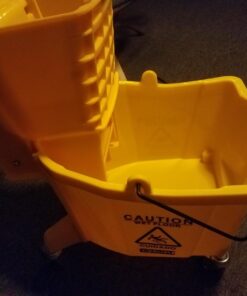 Carlisle FoodService Products Mop Bucket with Side-Press Wringer for Floor Cleaning, Restaurants, Offices, And Janitorial Use, Polyproylene, 26 Quarts, Yellow 49 71tZpWpoLNL