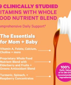 Pink Stork Liquid Prenatal + Postnatal Vitamins for Women with Organic Whole Food Blend, Folate, and Vitamin B6 for Pregnancy and Postpartum - Mixed Berry 32 Servings 22 71tacq7g8rL