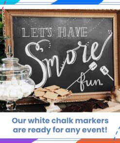 Chalkola White Chalk Markers for Blackboard, Chalkboard Sign, Window, Bistro, Car, Glass (5 Pack 6mm) - Liquid Chalkboard Markers Erasable - Paint Chalk Pens Washable Ink Reversible Tip Bold Tip - 5 Pens 25 71tchYZbtL