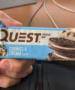 Quest Nutrition Cookies & Cream Protein Bars, High Protein, Low Carb, Gluten Free, Keto Friendly, 12 Count Cookies And Cream 42 71tgVeabOVL 1