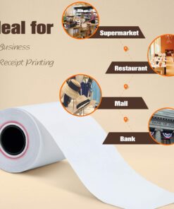 TK Thermal King, (50 Rolls) 2 1/4" 50' feet White Thermal Paper Cash Register POS Receipt, Fits All Credit Card Terminal Great For Cashier Receipt Paper Small Business Premium Quality White 50 Rolls 2-1/4" x 50' 12 71tgflEWydL