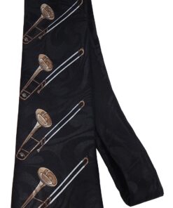 Steven Harris Men's Trombone Cascading Tie (One Size, Black)