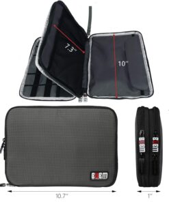 BUBM Double Layer Electronics Organizer, Travel Gadget Bag for Cables, Memory Cards, Flash Hard Drive and More, Fit for iPad or Tablet(up To 9.7")--Large, Gray Large,2-layer 17 71tgz8zDBoL