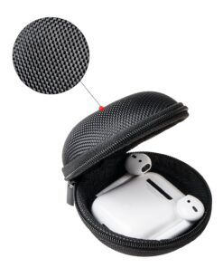 Earbuds Case 2 Pack - GLCON Small Electronic Zipper Case - Shockproof Hard EVA Storage Pouch Zipper Carrying Case for Airpods, Earphone, Ear Bud, Adapter, Cable, Charger, Headset - Black 24 71th5jW8HOL