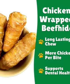 Lucky Premium Treats Chicken Wrapped Rawhide – All-Natural Rawhide and Chicken Dog Treats, Gluten Free Premium Medium Dog Treats (32 Chews) 32 Count (Pack of 1) 11 71thedBCBHL