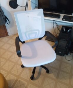 Ergonomic Office Chair Mesh Cheap Desk Chair Task Computer Chair Lumbar Support Modern Executive Adjustable Rolling Swivel Chair for Back Pain, White 26 71tiDY YxKL