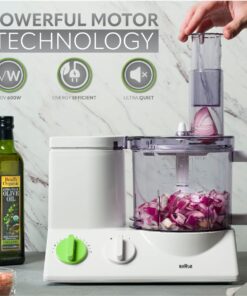 Braun FP3020 12 Cup Food Processor Ultra Quiet Powerful motor, includes 7 Attachment Blades + Chopper and Citrus Juicer , Made in Europe with German Engineering, White 24 71tkac8Nm8L