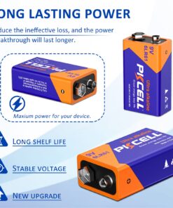 PILOCEL Smoke Alarm Batteries, 9 Volt Alkaline Performance All-Purpose Batteries, 10 Count Pack Ultra Long-Lasting for Household and Office Devices 13 71tl GDDM0L