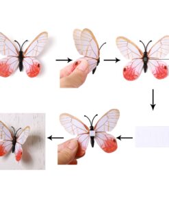 Amaonm® 60 Pcs 5 Packages Beautiful 3D Butterfly Wall Decals Removable DIY Home Decorations Art Decor Wall Stickers & Murals for Babys Bedroom Tv Background Living Room (White2) White2 22 71tm chm8xL