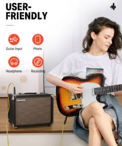 Donner 10W Guitar Amplifier, Electric Bass Guitar Amp Protable with APP Effector Input for Recording,Acoustic Guitar Combo Practice Amp Protable M-10 with Distortion Tone for Heavy Music Player M-10/10W 19 71tmeU7WGKL
